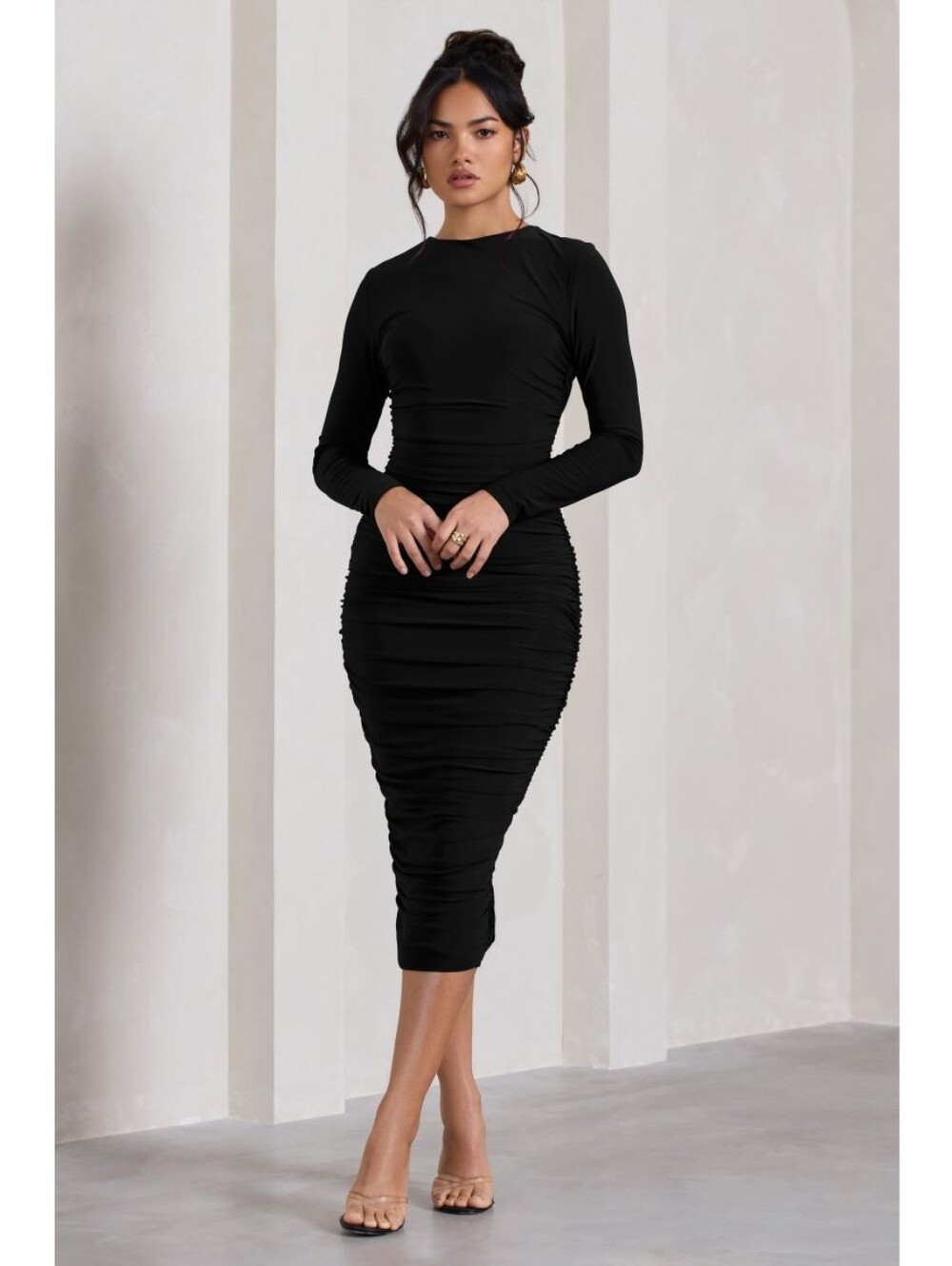 Club L London Emilie Rouched Midi Dress